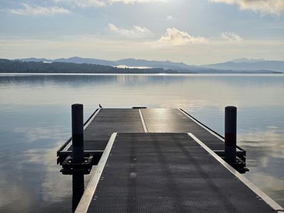 Serene natural landscape with a calm lake.
